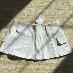 Off-White Mini Skirt with Flap Pockets